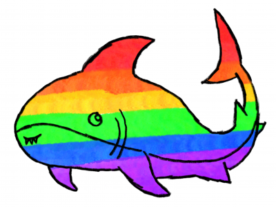 Colourful shark artwork
